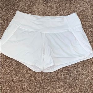 Lululemon white speed up shorts